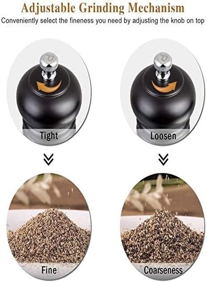 AVMART Traditional Wood Salt & Pepper Shakers - Adjustable Coarseness, Durable Stainless Steel Grinder, 8 inch Refillable Mills for Cooking & Dining - Image 4